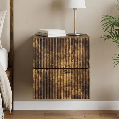 Immagine prodotto di Maison Exclusive - Comodino da parete in rovere affumicato 33 x 34,5 x 40 cm
