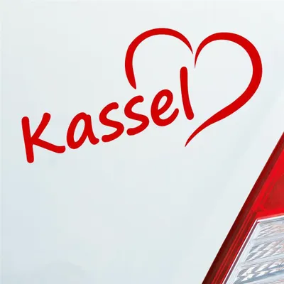 Produktbild von Auto Aufkleber Kassel Herz Stadt City Liebe Love Heimat 16,5x8 cm Rot Sticker Heckscheibenaufkleber