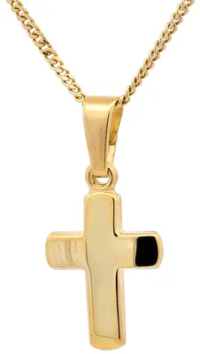 Produktbild von Anhänger Kreuz   333-8 Karat Gold mit vergoldeter Silberkette 55  cm