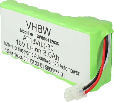 Produktbild von vhbw Akkupack kompatibel mit Husqvarna Automower 320, 435X AWD, 430X bis BJ 2019/2020, 420 bis BJ 2019/2020, 330X Rasenroboter (3000mAh 18V Li-Ion)