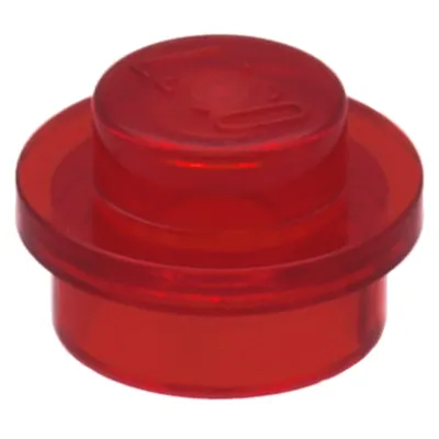 A single red LEGO brick is shown against a white background.