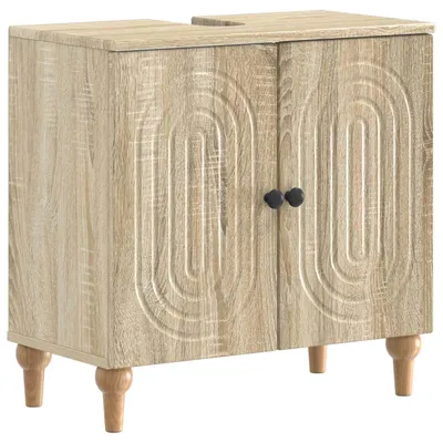 Image de vidaXL Meuble sous-lavabo ALKMAAR, chêne Sonoma, 59,5 x 31,5 x 59 cm