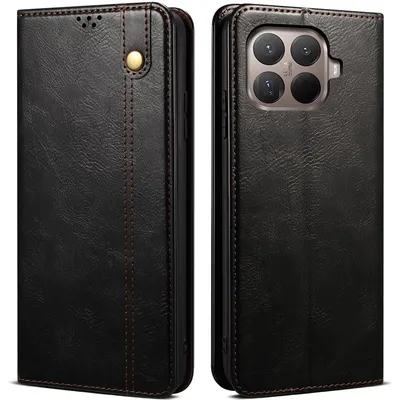 Produktbild von Hülle für Xiaomi 15T Pro, Leder Flip Brieftasche Schutzhülle mit Standfunktion Schwarz
