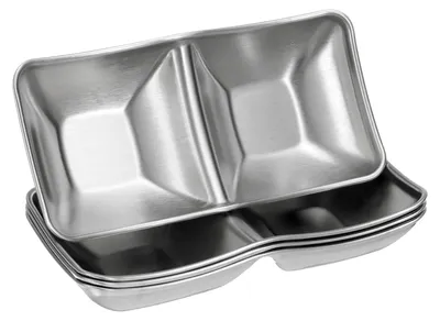 Produktbild von Set aus 4 Edelstahl-Saucenschalen, 2-teilig, 16 cm
