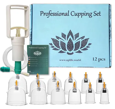 Imagen del producto de Kit de terapia de ventosas, 12 piezas, ventosas de vacío para masajes y relajación muscular