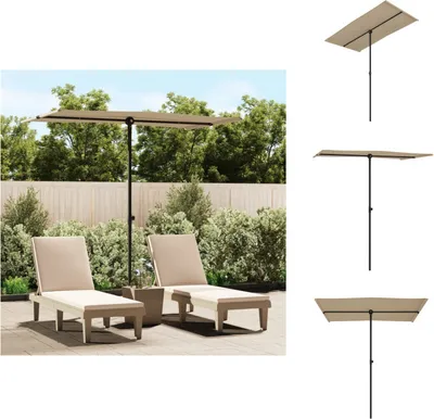 Produktbild von vidaXL Sonnenschirm mit Aluminium-Mast 180 x 110 cm Taupe - Sonnenschirme & Sonnenschutze