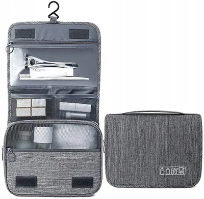 Produktbild von Kosmetiktasche - XXL Herren-Waschbeutel-Organizer - Reise Freundlich - Uni - Hängend - Kompakt & Praktisch