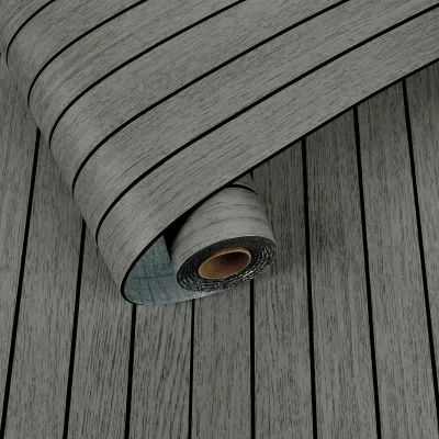 Image de Panneaux muraux 3D adhésifs, imitation bois, couleur gris foncé