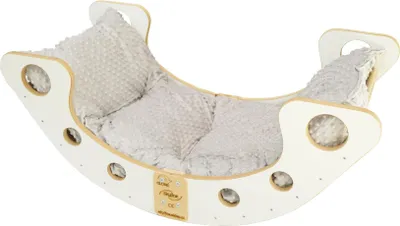 Image de Bascule Montessori en bois pour enfants avec coussin, pliable, massive, polie