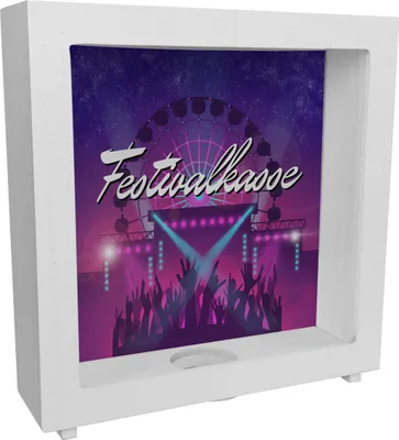 Produktbild von Festivalkasse Rahmen Spardose aus Holz für das nächste Konzert oder Open Air