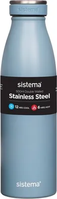 Zdjęcie produktu dla Butelka termiczna Sistema® Hydrate™ ze stali nierdzewnej 500 ml, jasnoniebieska
