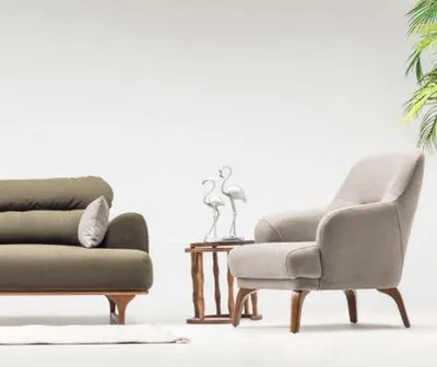 Produktbild von Komplette Stoffsofa Dreisitzer Sofa Sessel Counch Polstersofa Set Grün