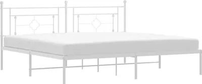 Produktbild von vidaXL Bettgestell mit Kopfteil Metall Weiß 193x203 cm