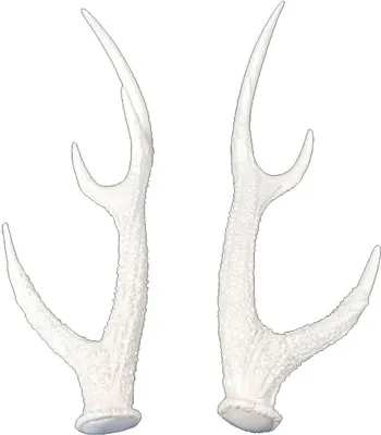 Produktbild von Trophäe Tischdeko Hirschgeweih weiß glänzend 37x13x12cm 2erSet