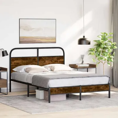 Obrázok produktu pre vidaXL Rám postele bez matraca 135x190 cm údený dub materiál na báze dreva
