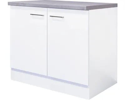 Obrázok produktu pre Kuchynská skrinka pod drez Flex Well Varo ŠxHxV 100 x 60 x 86 cm čelo biela matná korpus biela