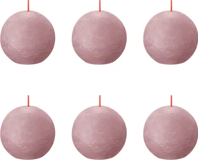 Produktbild von Bolsius - Rustikale Kugelkerze - Ø76mm - Ash Rose - Vorteilspack - 6 Stücke