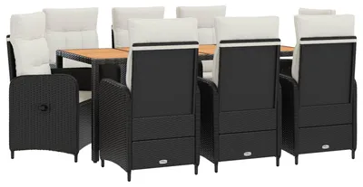 Image de Ensemble de 9 tables d'extérieur vidaXL, noir et crème
