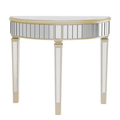 Produktbild von WISFOR Konsolentisch Verspiegelt, Halbrund Flurtisch Dekotisch Sideboard Beistelltisch für Wohnzimmer Flur Eingangsbereich