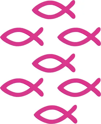 Produktbild von Oblique Unique 18 Holz Fische Streudeko Taufe Kommunion Konfirmation - Echtholz pink