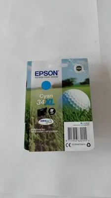Produktbild von Epson Golf ball 34XL Golfball DURABrite Ultra Single Cyan Tinte, Hohe (XL-) Ausbeute, Cyan, 10,8 ml, 1 Stück(e), 950 Seiten