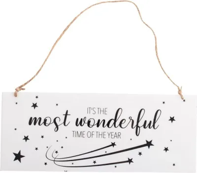 Produktbild von Freese Holz-Schild It's the most wonderful time, weiß/schwarz, 30 x 12 cm