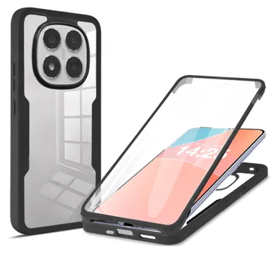 Produktbild von 360 Grad Rundum Schutz Handyhülle für Xiaomi Redmi Note 14 Pro Full Cover Vollschutz Case Farbe: Schwarz