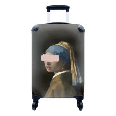 Produktbild von MuchoWow® Koffer Handgepäck Trolley Rollkoffer Kleine Reisekoffer mit 4 Rollen - Mädchen mit Perlenohrring - Johannes Vermeer - Pastell - Cabin Size < 55x40x23 cm & 55x40x20 cm - Fotokoffer - Kabinenkoffer - Boardgepäck - Reise-Box - Reisekoffer - Reisegepäck - Koffer mit Bild - Trolley für Kinder