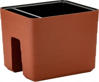 Image de Bac d'arrosage BERBERIS pour garde-corps + mèches 30x26x24h