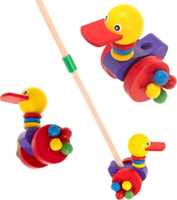 Produktbild von Gehstockschieber aus Holz in Form einer Ente