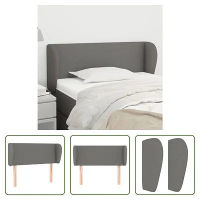 Produktbild von The Living Store Kopfteil mit Ohren Dunkelgrau 103x23x78/88 cm Stoff