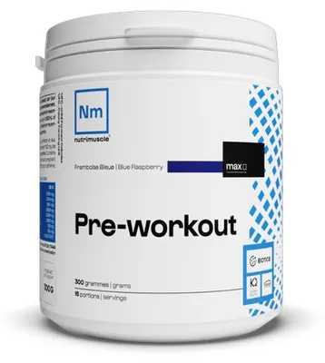 Image de PreWorkout - Nutrimuscle - Pre-Workout (300g) - Saveur Blue Raspberry