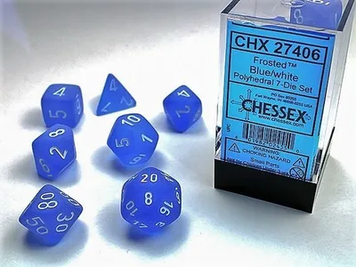 Produktbild von Chessex - Frosted - 7-Die Set - Blue/White