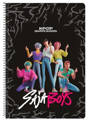 Imagen del producto de Cuaderno Safta con temática de cazadores de demonios K-pop, diseño "Saja Boys", varios colores. Para niños, varios colores, talla única