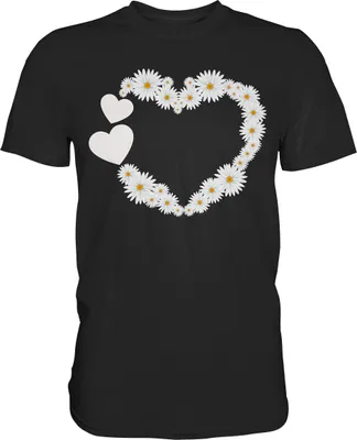 Produktbild von Gärtner Gänseblümchen Herz Shirt Garten Motiv – Black / L