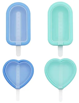 4er-Set Silikon-Eisformen mit Stielen, Mini, DIY