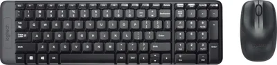 Produktbild von Logitech MK220 – Kompaktes kabelloses Tastatur- und Maus-Set, schwarz, QWERTY, italienische Tastaturbelegung, für PC