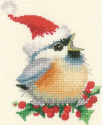 Produktbild von Heritage Kreuzstich Set Aida "Weihnachtsküken (A)", Zählmuster, CDXC866-A, 9,5x8cm