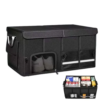 Produktbild von Auto Kofferraum Organizer 72L Faltbar 60×35×30 cm Oxford Gewebe Schwarz Mit Fächern Für SUV Kombi Limousine
