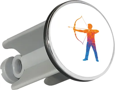 Produktbild von Huuraa Waschbeckenstöpsel Bogenschießen bunte Silhouette 4cm höhenverstellbar Abflussstopfen Geschenkidee