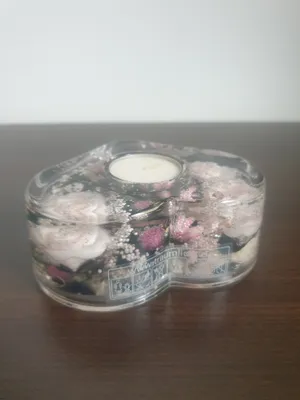 Produktbild von Gi12a rosa Pretty Rose Schöne Rose Teelichthalter Herzform Gilde