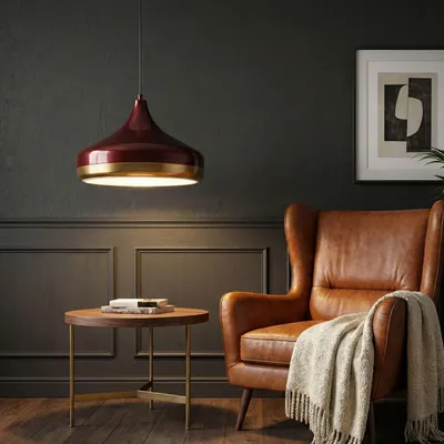 Produktbild von Opviq, Moderne Kronleuchter aus Metall, Claret, Ø36 h:26 cm | Höhenverstellbar 42-122 cm | E27 Fassung, max. 40 W | Ideal für Hotel & modernes Zuhause, IP20.