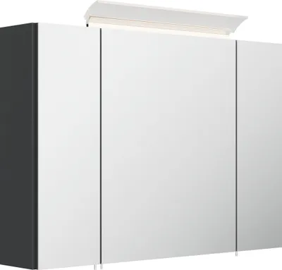 Produktbild von Badezimmer Spiegelschrank 3-türig LED-Lampe 90 cm Grafit