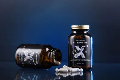 Obrázok produktu pre BrainMax L-tyrozín, L-tyrozín, 750 mg, 90 rastlinných kapsúl