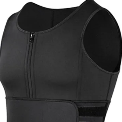 Körperformendes Weste für Herren - Gym Sweat Sauna-Weste - Schwarz XXL - Atmungsaktiv und Figurformend