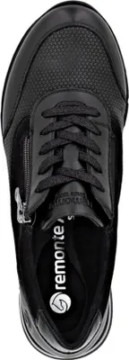 Produktbild von Remonte Damen Sneaker aus Leder & Microvelour vielseitig und rutschfest R6714, Größe:37 EU, Farbe:Schwarz
