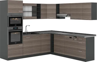 Produktbild von Eckküche Vicco R-Line Edelgrau 247 x 60 cm , AP Anthrazit, Model 54129