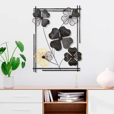 Image de Wallity, Zouping 2, accessoire mural décoratif en métal, 100 % METAL, multicolore, 50 x 70 x 4 cm