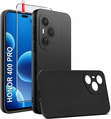 Obrázek produktu pro Černé matné silikonové pouzdro Slim pro Honor 400 Pro + SKLO 9H