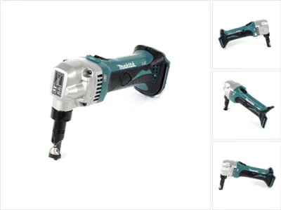 A cordless metal shear is shown against a white background.